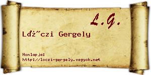 Lóczi Gergely névjegykártya